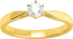 SOLITAIRE DIAMANT OR JAUNE 18 CARATS