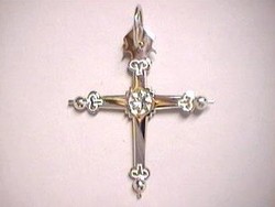 CROIX JEANNETTE OR BLANC 18 CARATS