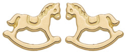 BOUCLES D'OREILLES CHEVAL A BASCULE OR 750 MILLIEMES