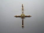 CROIX DE SAVOIETRADITIONNELLE MOTIF FLORAL OR 750/000