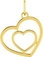 DOUBLE COEUR AJOURE OR JAUNE 18K