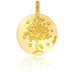 PENDENTIF ROND ARBRE DE VIE OR JAUNE 18K