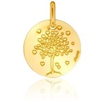 PENDENTIF ROND ARBRE DE VIE OR JAUNE 18K