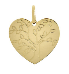 PENDENTIF EN FORME DE COEUR ARBRE DE VIE OR JAUNE 18K