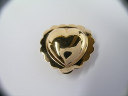 COEUR TRADITIONNEL DE SAVOIE LISSE ET COLLERETTE OR ROSE 18K