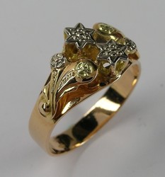 BAGUE TRADITIONNELLE DE SAVOIE EDELWEISS OR ROSE 750/000