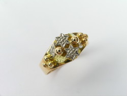 BAGUE TRADITIONNELLE DE SAVOIE EDELWEISS OR ROSE 750/000