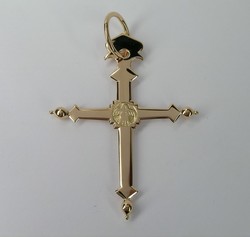 CROIX TRADITIONNELLE DE SAVOIE OU JEANNETTE OR  ROSE 18K